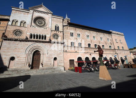 The Foligno Cathedral (or Cathedral of San Feliciano,12th century), in Piazza della Repubblica,Foligno, Umbria, Italy Stock Photo