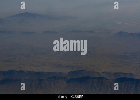 Iranian mountains from the air.  Zagros mountains Stock Photo