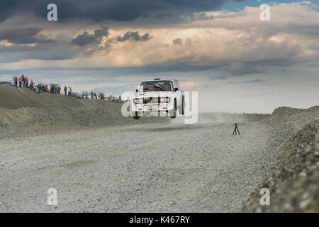 Asbestos, Russia August 5, 2017 - Final 6th stage of the Russian Rally Championship in 2017, car Lada 2106 VFTS, starting number 20 Stock Photo