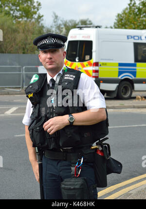 Metropolitan Police on duty in London Stock Photo