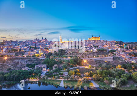 Toledo overview by night. Castile-La Mancha. Spain Stock Photo