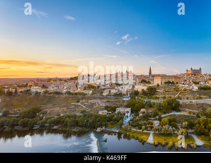 Toledo overview  at sunset. Castile-La Mancha. Spain Stock Photo