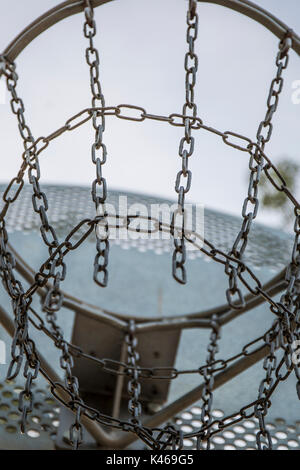 Street basketball court made of chains Stock Photo