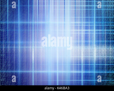 conceptual background image of binary code and abstract lights of technology Stock Photo