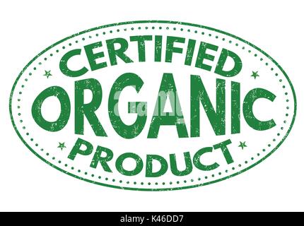 Certified organic product grunge rubber stamp on white background, vector illustration Stock Vector