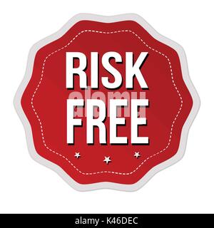 Risk free label or sticker on white background, vector illustration Stock Vector