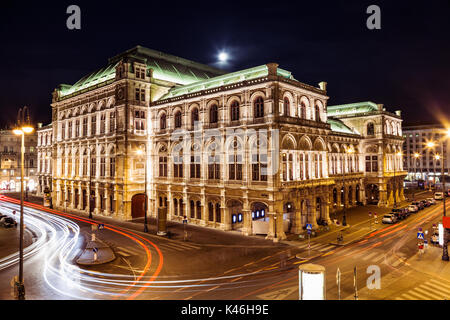 Famous State Opera in Vienna Austria at night Stock Photo
