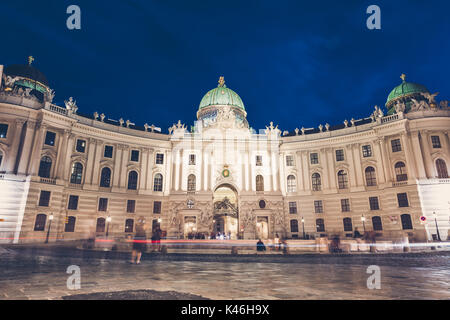 Spanish riding school in Vienna Austria at night Stock Photo