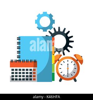 time business clock alert calendar address book Stock Vector
