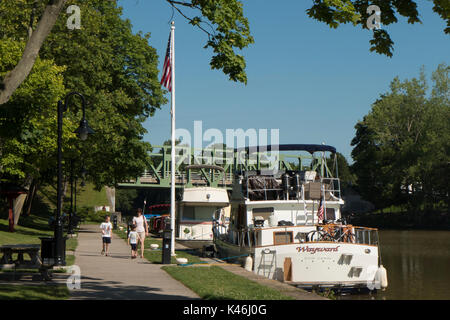 Erie Canal, Fairport NY USA. Stock Photo