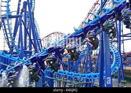 Infusion roller coaster ride on Blackpool Pleasure Beach amusement