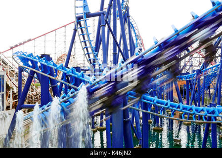 Infusion roller coaster ride on Blackpool Pleasure Beach amusement park Stock Photo