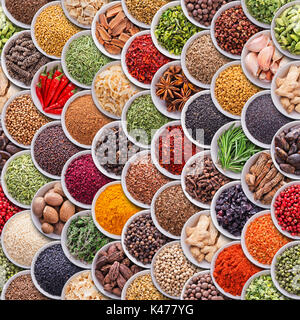 Seamless texture with spices and herbs Stock Photo