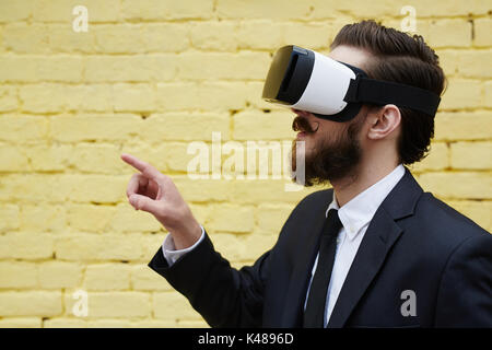 Touching new world Stock Photo