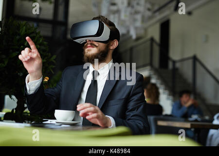 Penetrating into virtual reality Stock Photo
