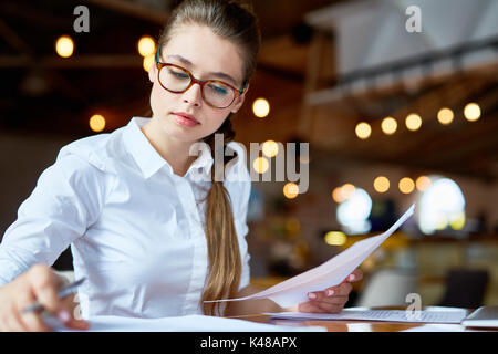 Busy White Collar Worker at Coffeehouse Stock Photo