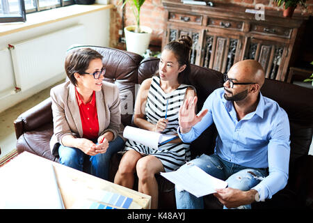 Working Meeting of Experienced Managers Stock Photo