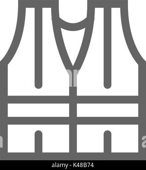 Simple safety vest icon. Symbol and sign vector illustration design. Editable Stroke. Isolated on white background Stock Vector