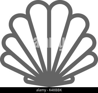 Simple shell line icon. Symbol and sign vector illustration design. Editable Stroke. Isolated on white background Stock Vector