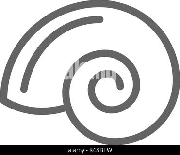 Simple shell line icon. Symbol and sign vector illustration design. Editable Stroke. Isolated on white background Stock Vector