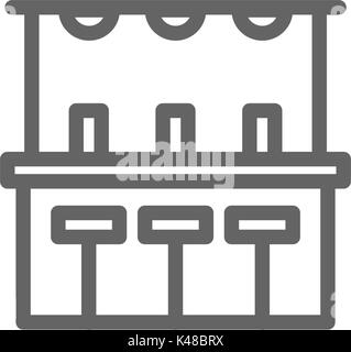 Simple bar counter line icon. Symbol and sign vector illustration design. Editable Stroke. Isolated on white background Stock Vector