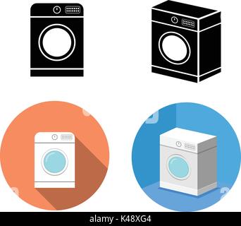 Set of  Washing machine icons in vector design Stock Vector