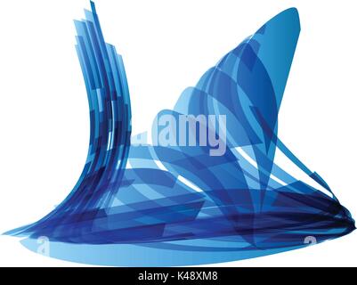 Blue snail in technology style on white, vector design Stock Vector