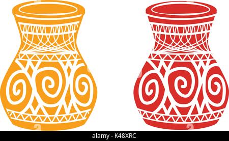 Ancient tribal pottery shop icon, vector design Stock Vector