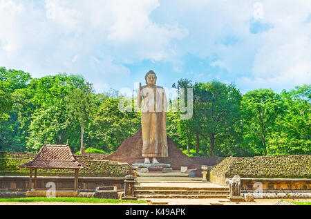 Maligawila Buddha statue  is one of the highest carved sculpture of Buddha in Sri Lanka Stock Photo