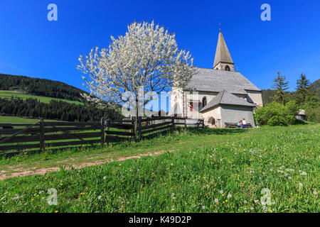 The Church of Ranui St. Magdalena Val di Funes Dolomites in South Tyrol Italy Europe Stock Photo