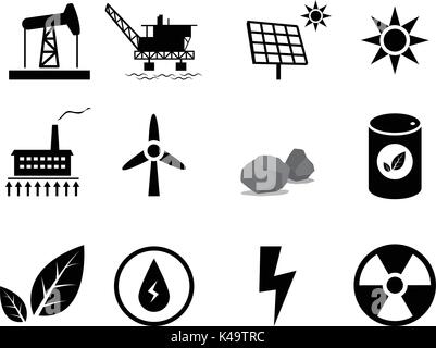 Set of Electricity generation icon for infographic, vector Stock Vector