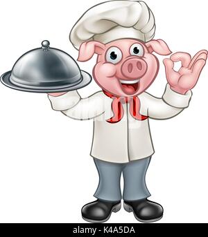 Cartoon Chef Pig Character Stock Vector