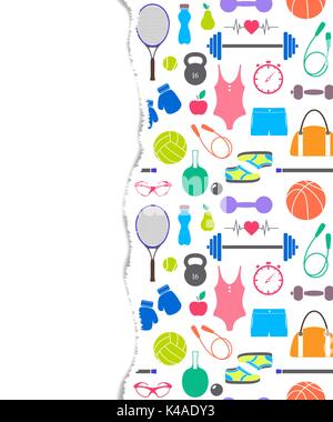Pattern with fitness equipment Stock Vector