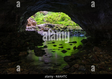 Rock bridge in the Zelske Jama cave, Rak river, Rakov Skocjan, Notranjska region, Slovenia Stock Photo