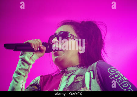 Turku, Finland 8Th July 2017 British Singer Songwriter Charli Xcx Performs At The 2017 Edition Of Finnish Open Air Festival Ruisrock Stock Photo