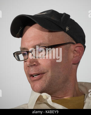 Lincoln Peirce speaks at the 17th annual Library of Congress National Book Festival at the Walter E. Washington Convention Center in Washington D.C. on Saturday, September 2, 2017. Lincoln Peirce is a cartoonist and writer from Portland, Maine. His comic strip, 'Big Nate,' was syndicated in 1991 and currently appears in over 400 newspapers. Peirce's most recent book, the latest that stars sixth-grade student Nate and his friends, is 'Big Nate: A Good Old-Fashioned Wedgie.'  (Photo by Jeff Malet) Photo via Newscom