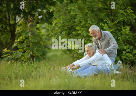 senior couple doing exercises Stock Photo - Alamy