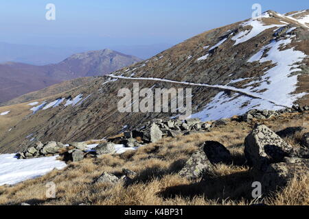 Scenery of Pelister National Park in Macedonia with its highest Baba Mountain (Pelister peak) 2601 metres, or 8533 feet Stock Photo