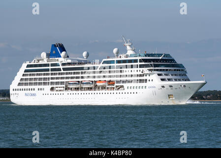 Cruise ship Adonia underway on Southampton Water England UK. August 2017 Stock Photo