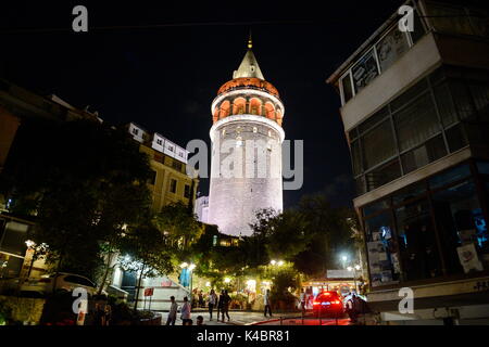 Beyoglu District On The European Side Of Istanbul, Galata Tower Stock Photo