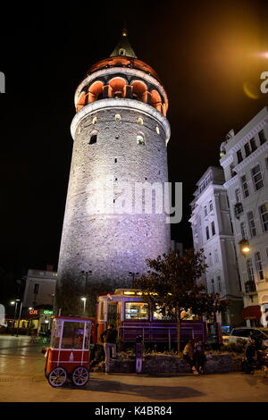 Beyoglu District On The European Side Of Istanbul, Galata Tower Stock Photo