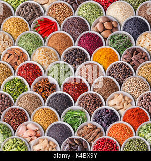 Seamless texture with spices and herbs Stock Photo