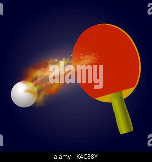 Table Tennis Racket and Ball Stock Vector