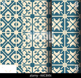 pixel pattern, textile, pattern fills, web page background, surface textures Stock Vector