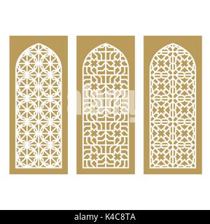 Traditional Arabic Window and Door Pattern, vector set Stock Vector