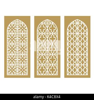 Traditional Arabic Window and Door Pattern, vector set Stock Vector