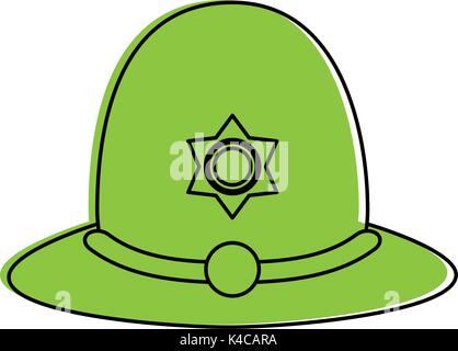 police officer hat london related  icon image Stock Vector