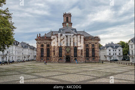 Ludwigskirche in Old Saarbrücken, Germany, is a Lutheran Baroque-Style Church. Stock Photo