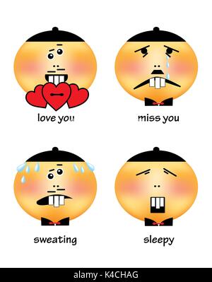 Emoji - different facial expression Stock Photo