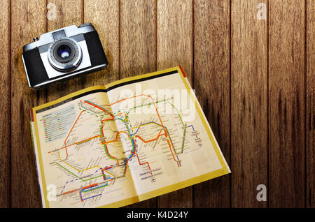 Travel planning concept on map Stock Photo